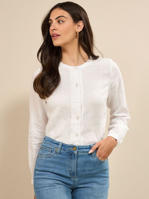 חולצת פשתן מכופתרת