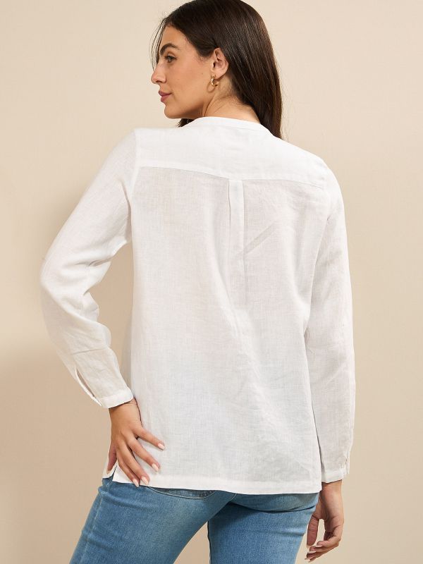 חולצת פשתן מכופתרת