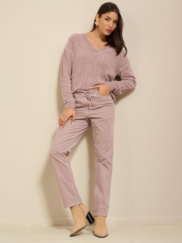 מכנסי קורדורוי עם גומי