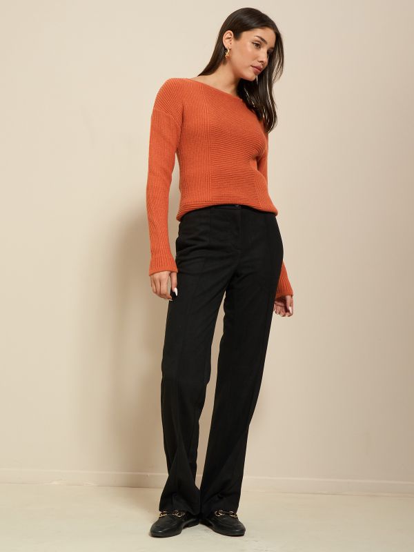 מכנסי דמוי סווד ען גומי