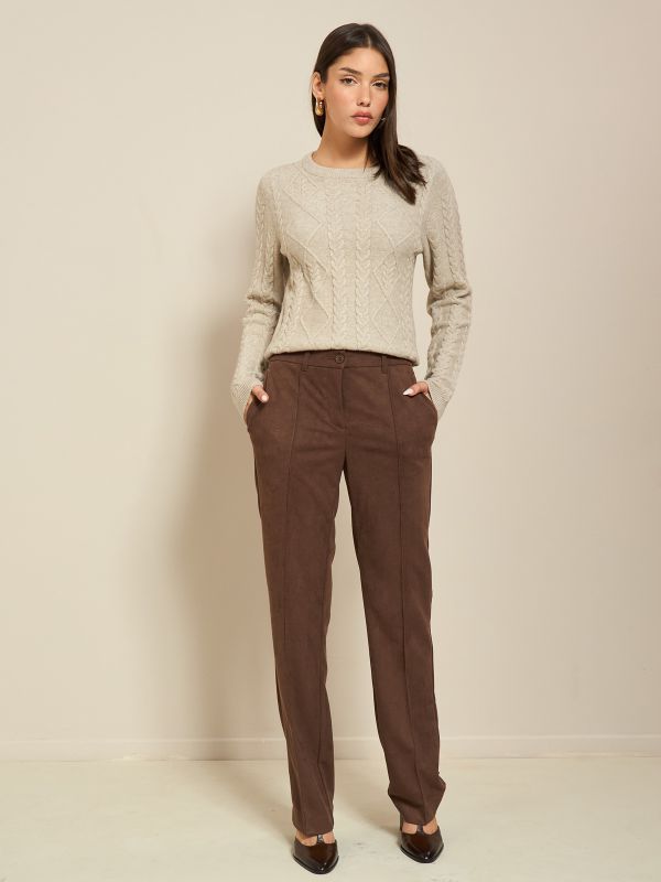 מכנסי דמוי סווד ען גומי