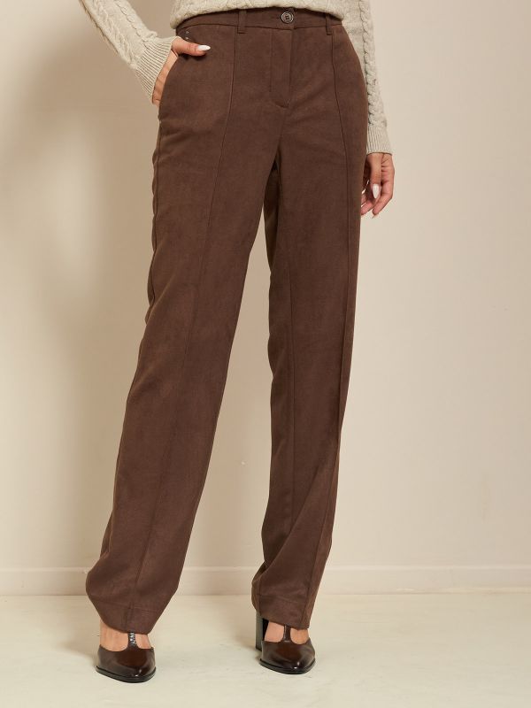 מכנסי דמוי סווד ען גומי