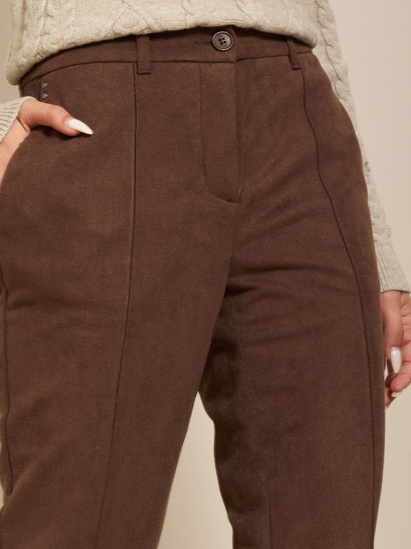 מכנסי דמוי סווד ען גומי