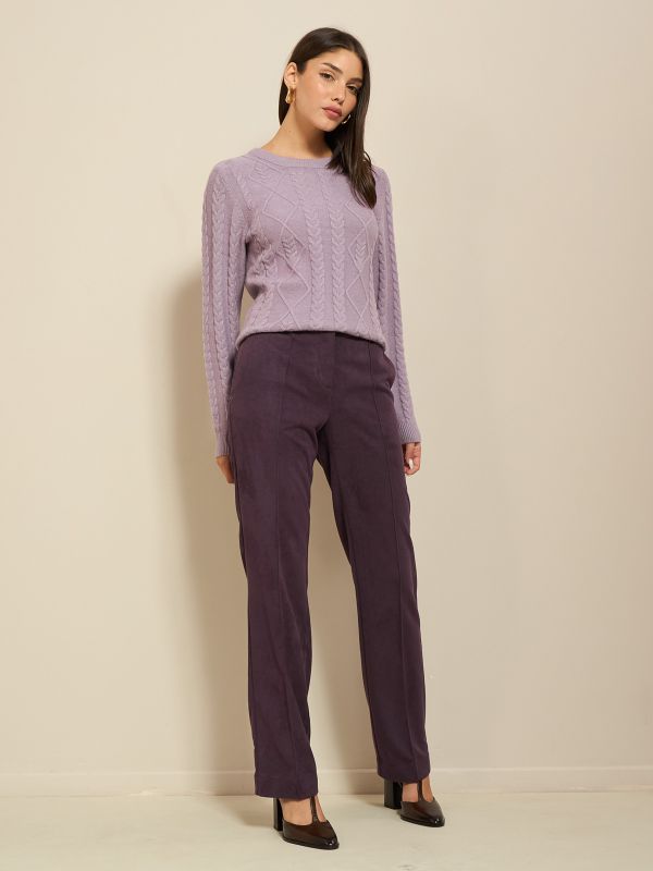 מכנסי דמוי סווד ען גומי