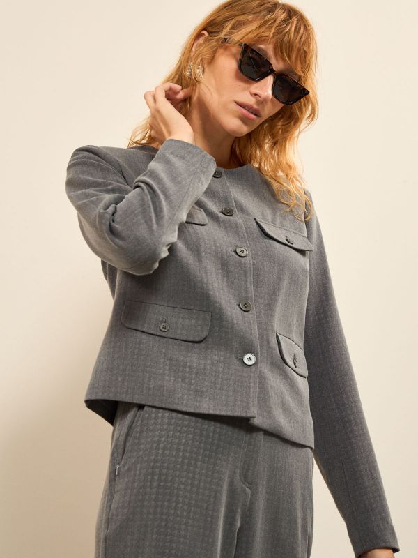 ז’קט PO טקסטורה קצר