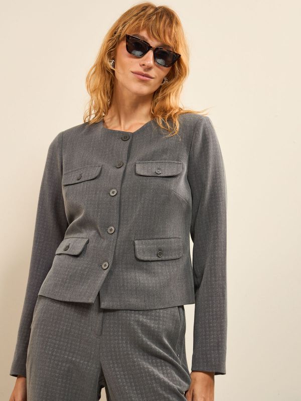 ז’קט PO טקסטורה קצר