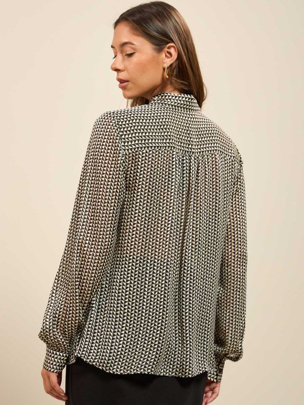 חולצת שיפון מודפסת