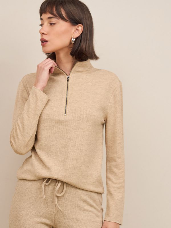 סריג 1/2 גולף עם רוכסן