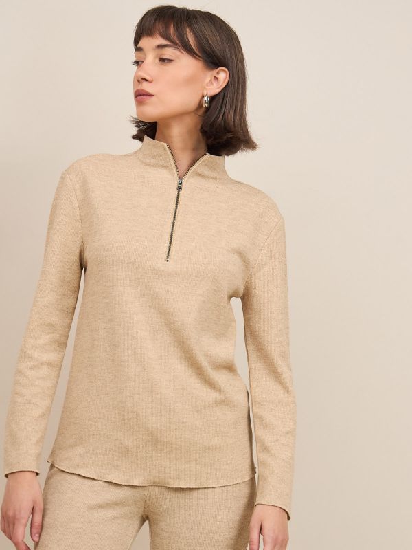 סריג 1/2 גולף עם רוכסן