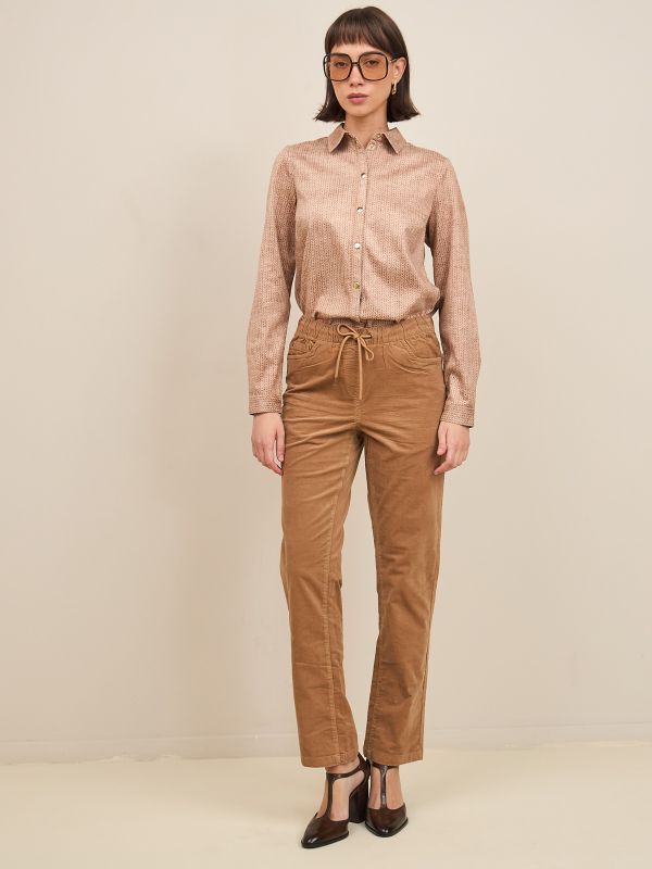 מכנסי קורדורוי עם גומי