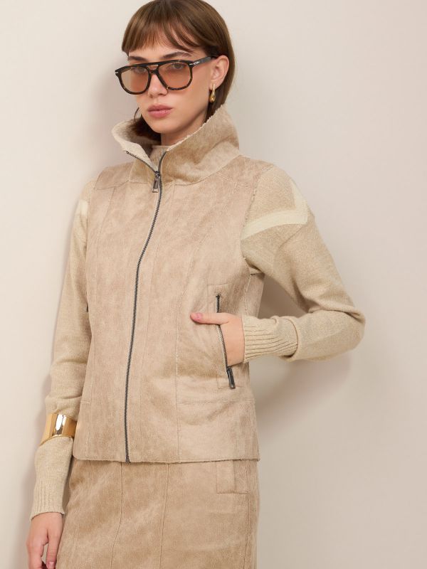 ווסט עור פרווה דמוי עור