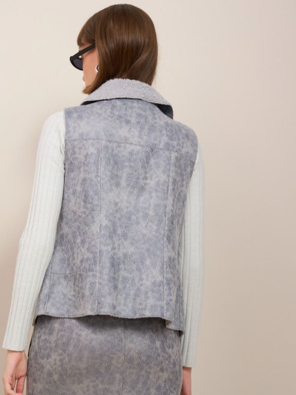 ווסט עור פרווה דמוי עור