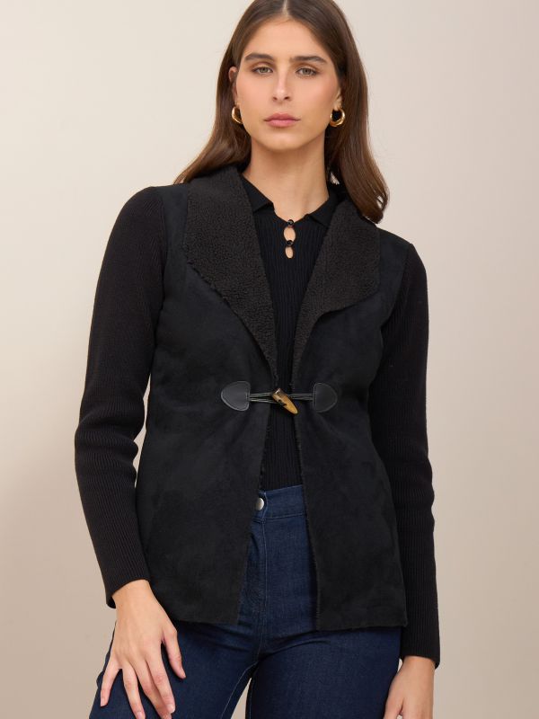 קרדיגן-סריג שילוב פרווה