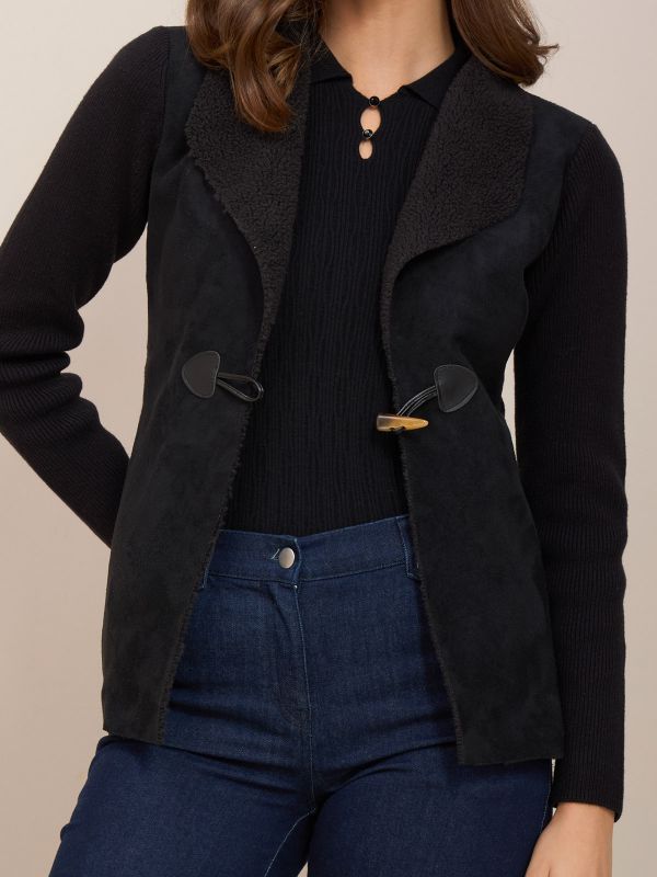 קרדיגן-סריג שילוב פרווה