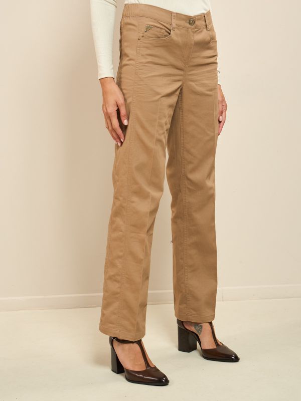 מכנסי דריל מתרחב עם גומי