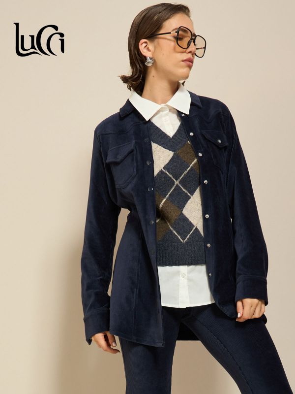 חולצת קורדורוי חגורה LB