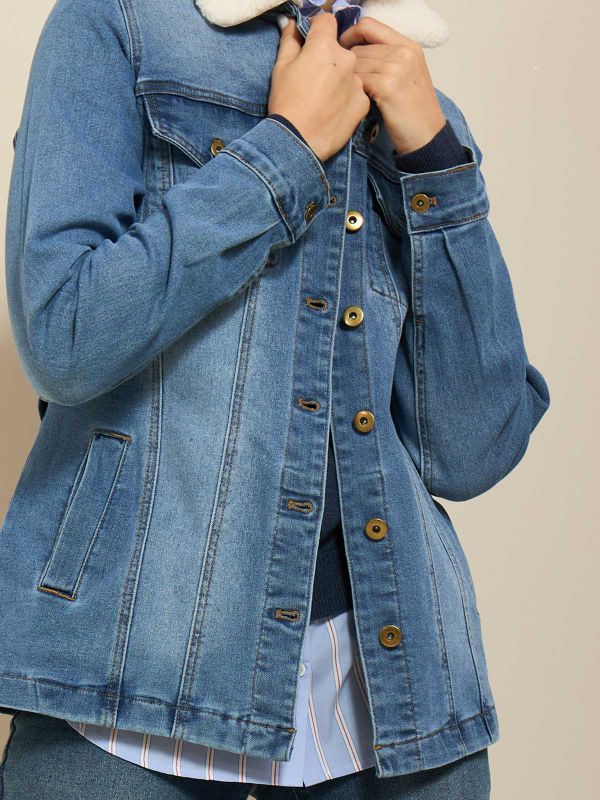 ג’קט גינס צוורון פרוה LB