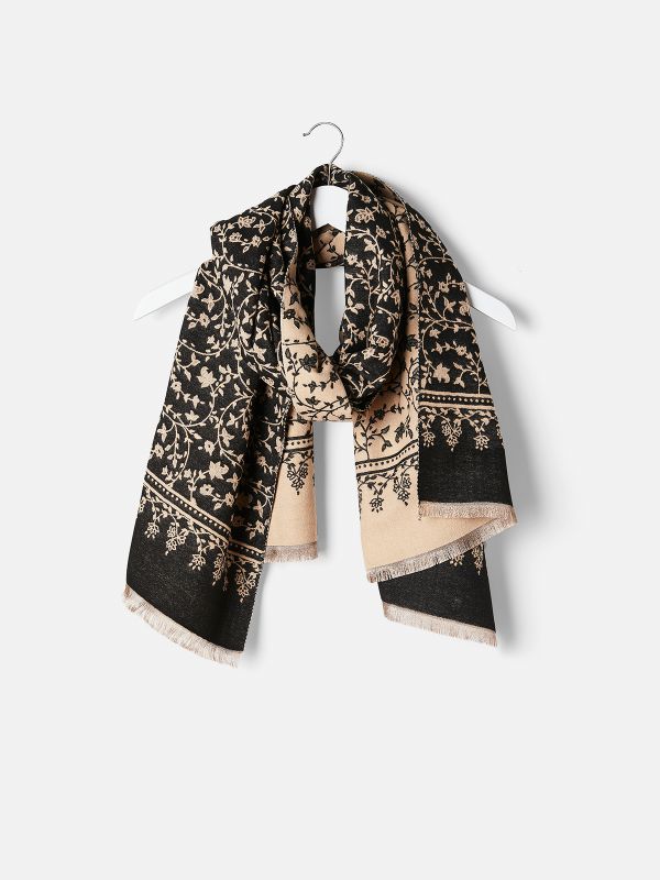 צעיף ג’קארד פרחים