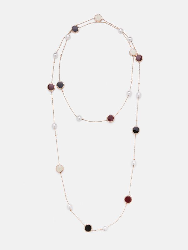 שרשרת ארוכה פנינים וחרוז