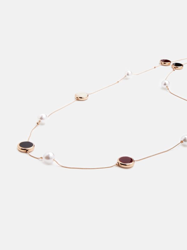 שרשרת ארוכה פנינים וחרוז