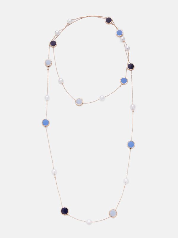 שרשרת ארוכה פנינים וחרוז