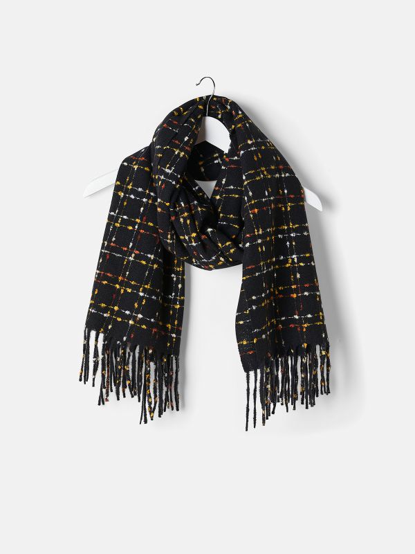 צעיף רך רקום פסים צבעוני