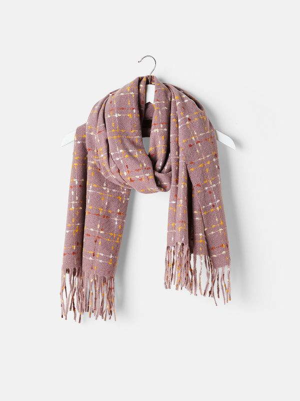 צעיף רך רקום פסים צבעוני