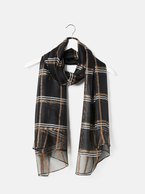 צעיף שיפון משבצת ופוייל