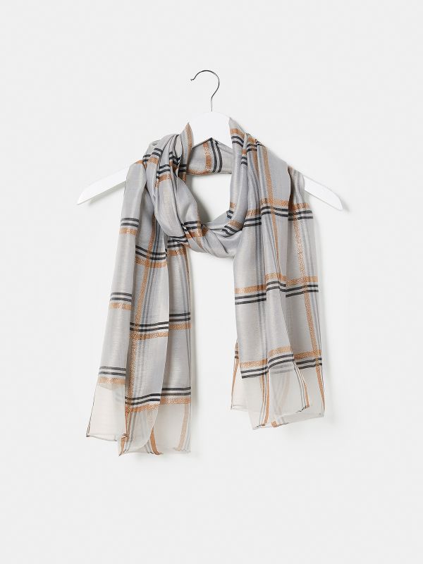 צעיף שיפון משבצת ופוייל