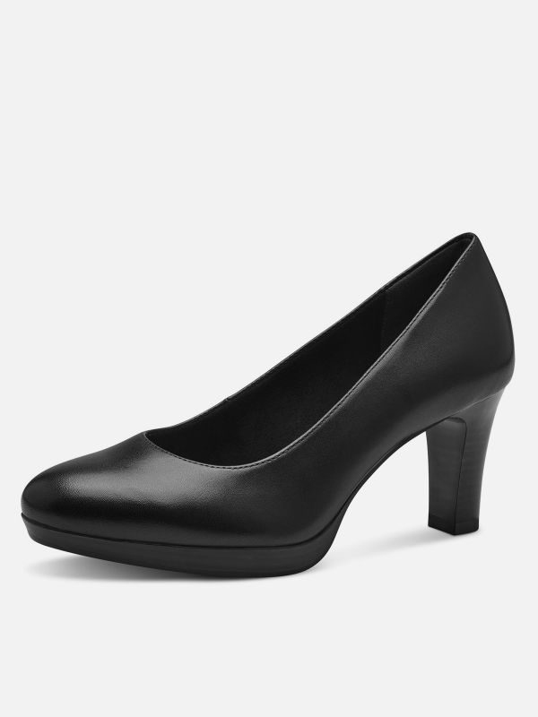 נעל עקב שחורה קלאסית. תמריס TAMARIS.