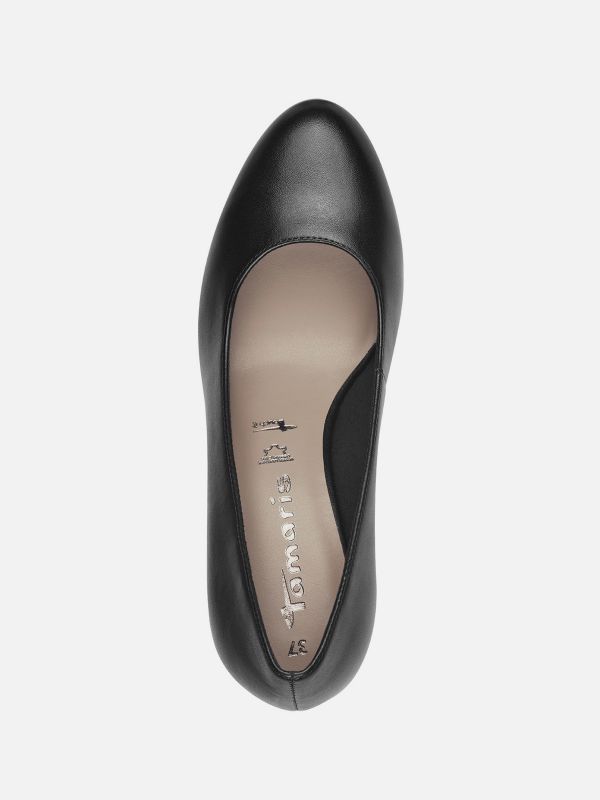 נעל עקב שחורה קלאסית. תמריס TAMARIS.