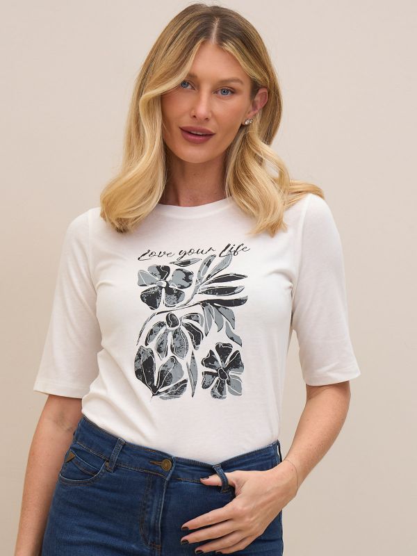 עטישרט פרומו דפוס פרחים