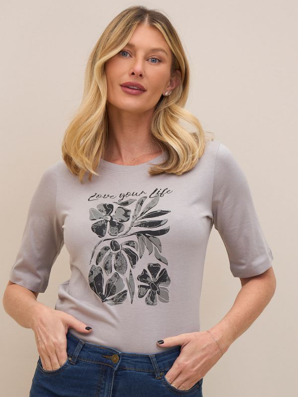 עטישרט פרומו דפוס פרחים