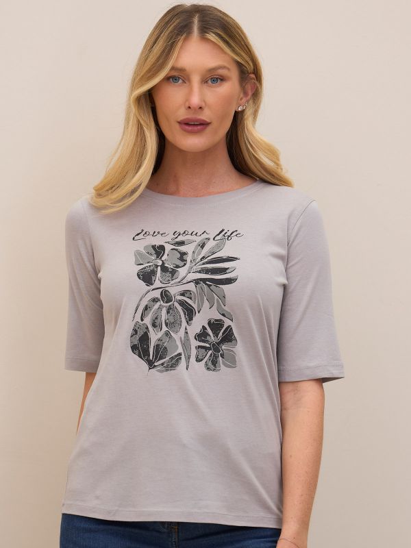 עטישרט פרומו דפוס פרחים