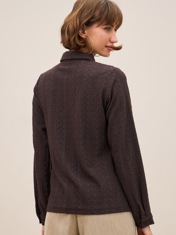 חולצת תחרה מכופתרת