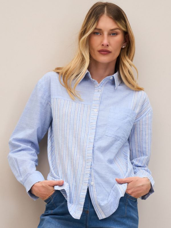 חולצת  פסים משולבת