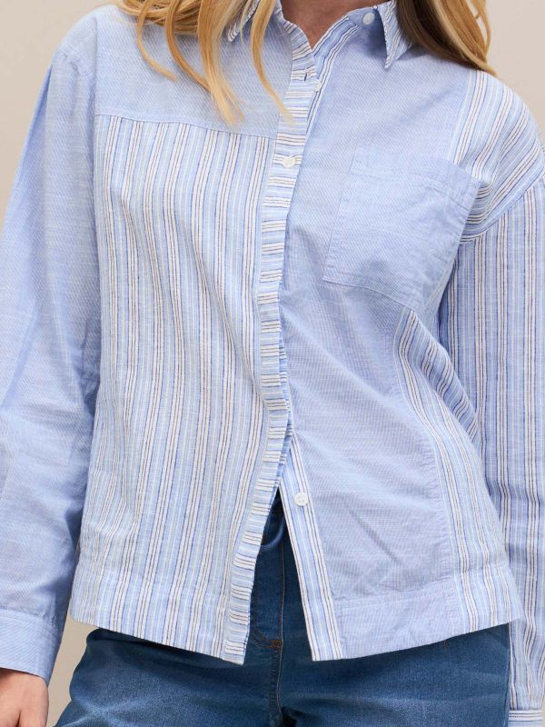 חולצת  פסים משולבת