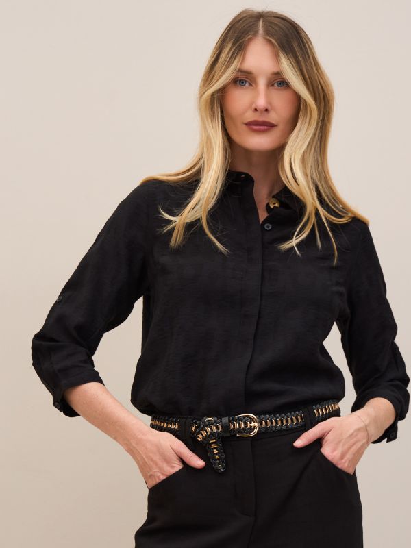 חולצת ג’קרד מנומר