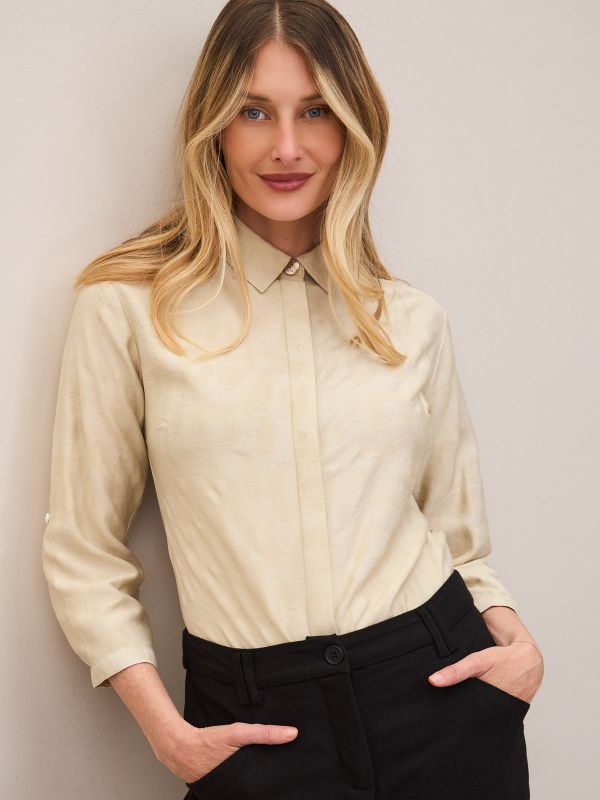 חולצת ג’קרד מנומר