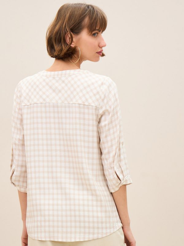 חולצת מכופתרת משובצת