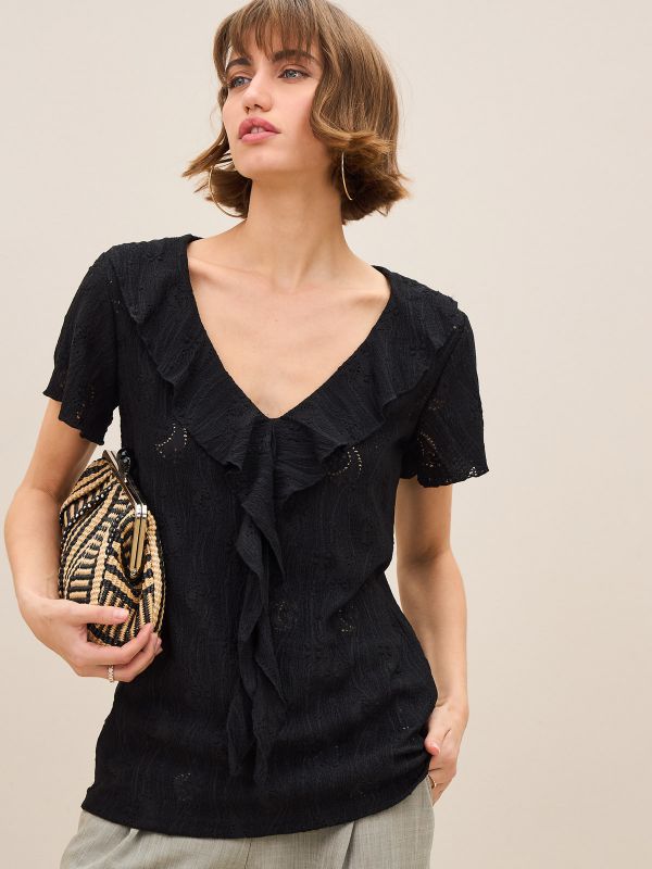 טי שרט תחרה וולנים