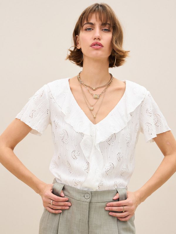 טי שרט תחרה וולנים