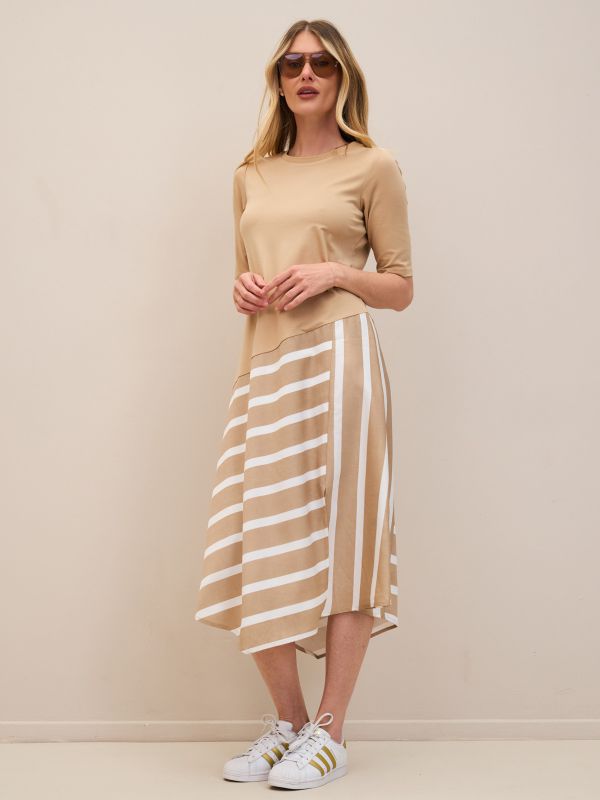 שמלת 2 בדים ופסים