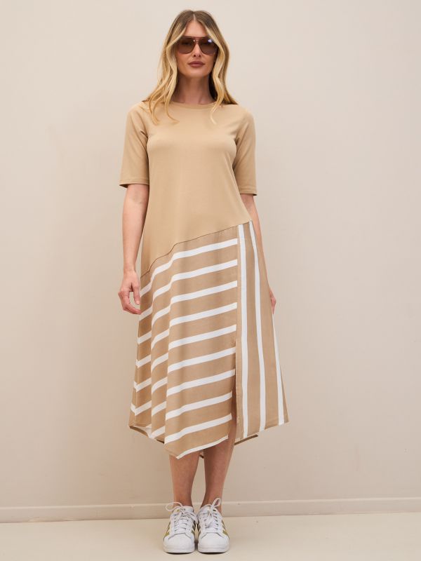 שמלת 2 בדים ופסים