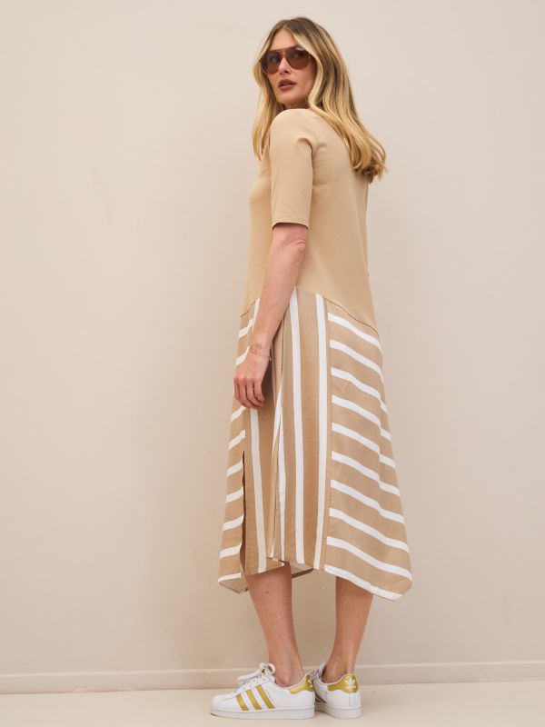 שמלת 2 בדים ופסים