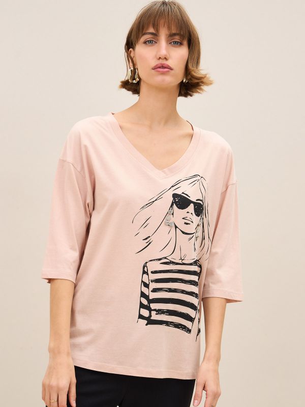 טישרט פרומו דפוס אישה