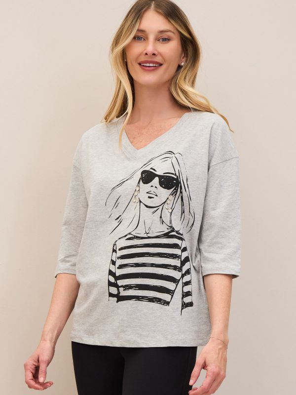 טישרט פרומו דפוס אישה