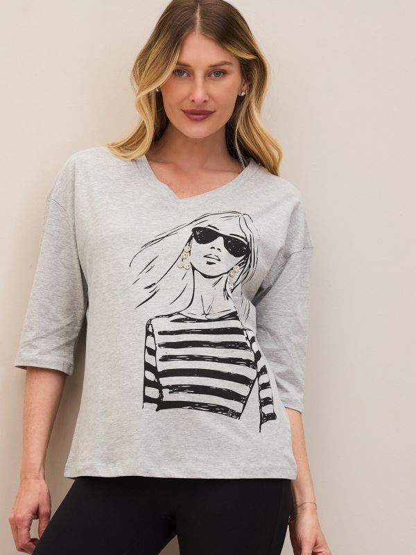 טישרט פרומו דפוס אישה