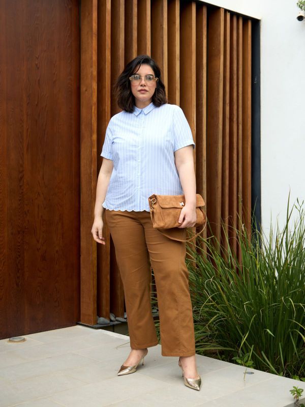 חולצת פסים עם מכפלת ריקמה