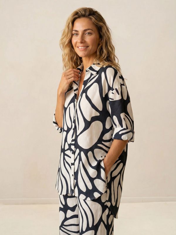 חולצת מכופתרת - דפוס